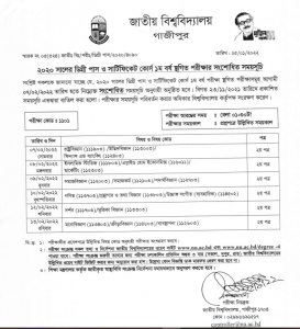 Degree 1st year Exam New Routine 2022 pdf download